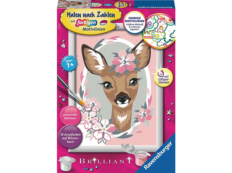 RAVENSBURGER Süßes Reh Malen nach Zahlen Kinder Mehrfarbig Basteln