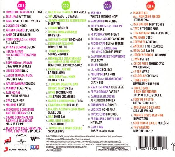 Album CD avec divers titres de chansons, noms d'artistes et un logo Sony Music et Universal Music.