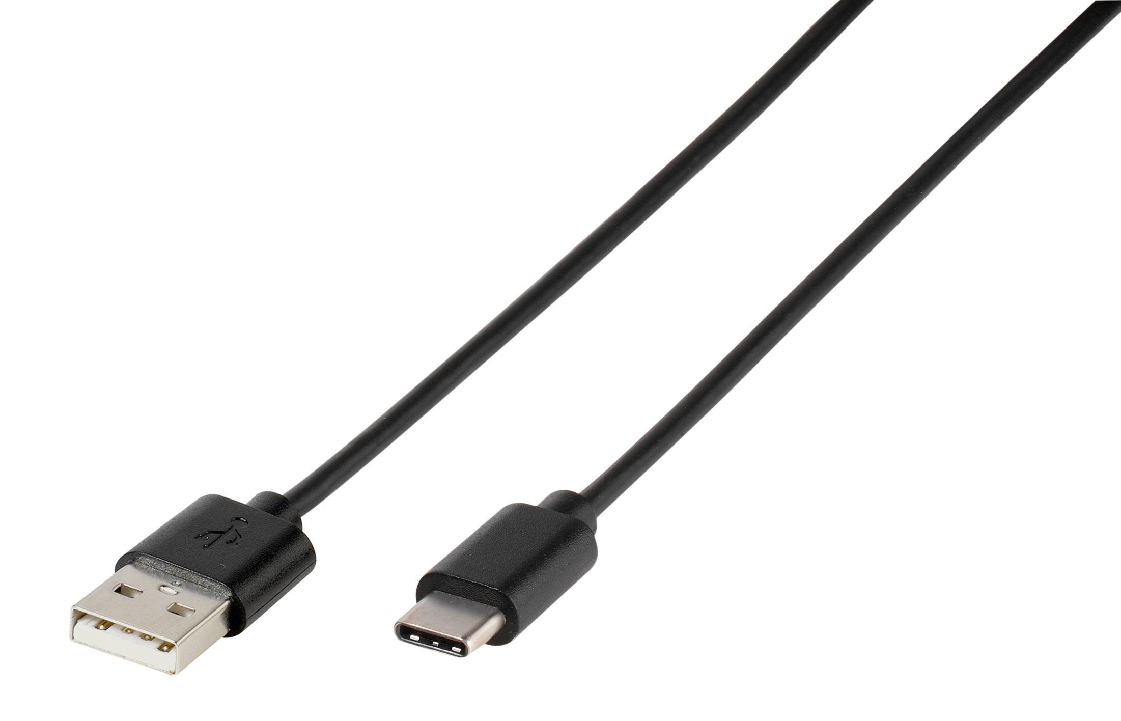 VIVANCO 0,5 Datenkabel, Type-C™, Schwarz USB m,