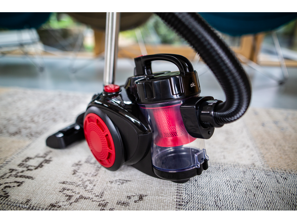 Aspirador sin bolsa - OK OVC 3115 A Cyclone Vacuum Cleaner, 800W, 1l, 78 dB, Hepa, Negro