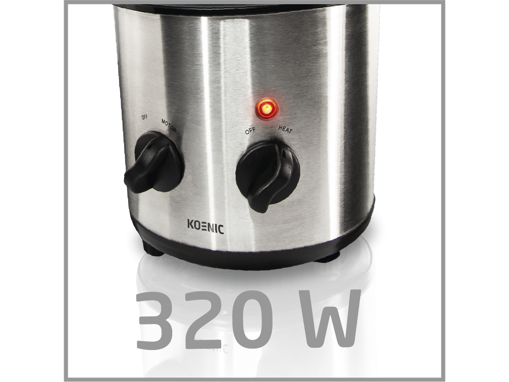 Fuente de chocolate - Koenic KCF 2221, Acero inoxidable, 1.5kg, Control botones