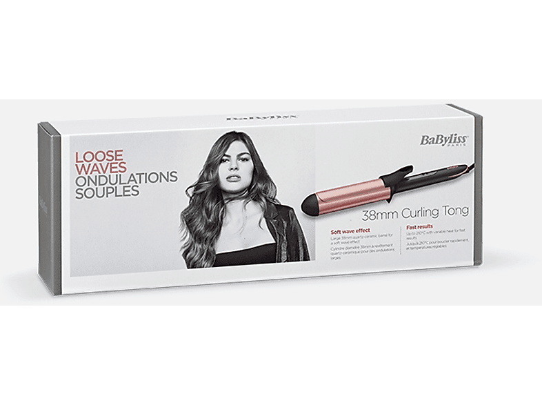 BABYLISS C453E Rose Quartz 38mm Tong Saç Maşası Pembe_1