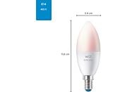 WIZ Slimme LED-Verlichting Kaars Gekleurd en Wit Licht E14 40W