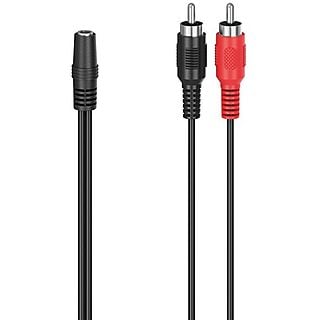 Adaptador - Hama 00205186, Jack 3.5 mm, 2x RCA, 10 cm, Negro