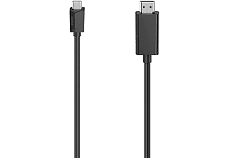 Adaptador - Hama 00200718, De conector USB-C a conector HDMI, 1.5 m, Negro