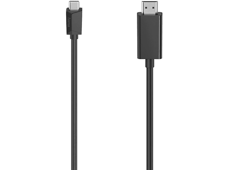 Adaptador  Hama 00200718, De conector USB-C a conector HDMI, 1.5 m, Negro