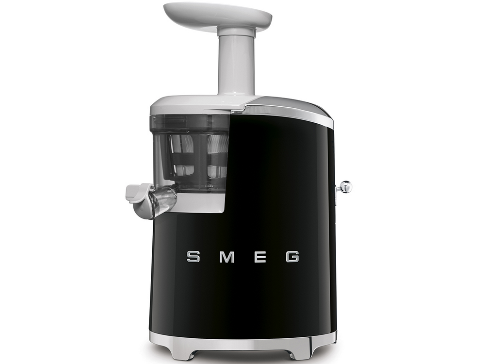 Licuadora - Smeg SJF01BLEU, Retro, 0.5 litros, Con palanca, 150 W, Base antideslizante, Inducción, Negro