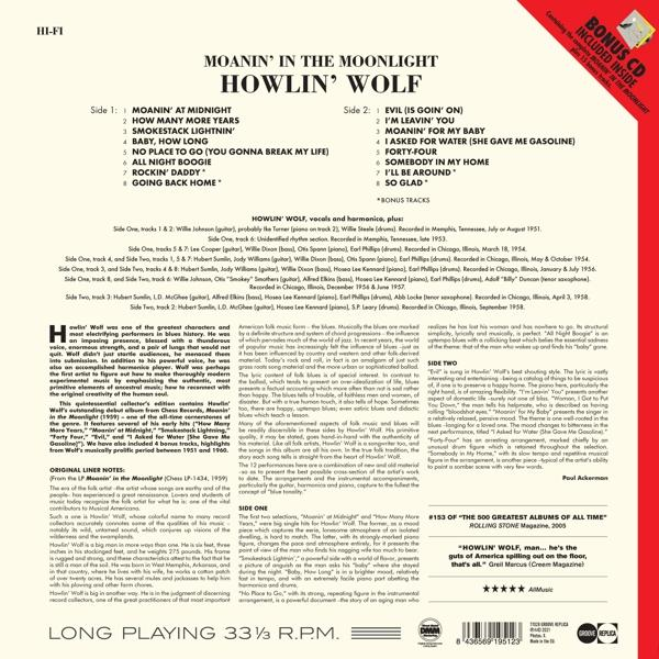 Albumcover für das Album von Howlin' Wolf mit Text und Titelliste.