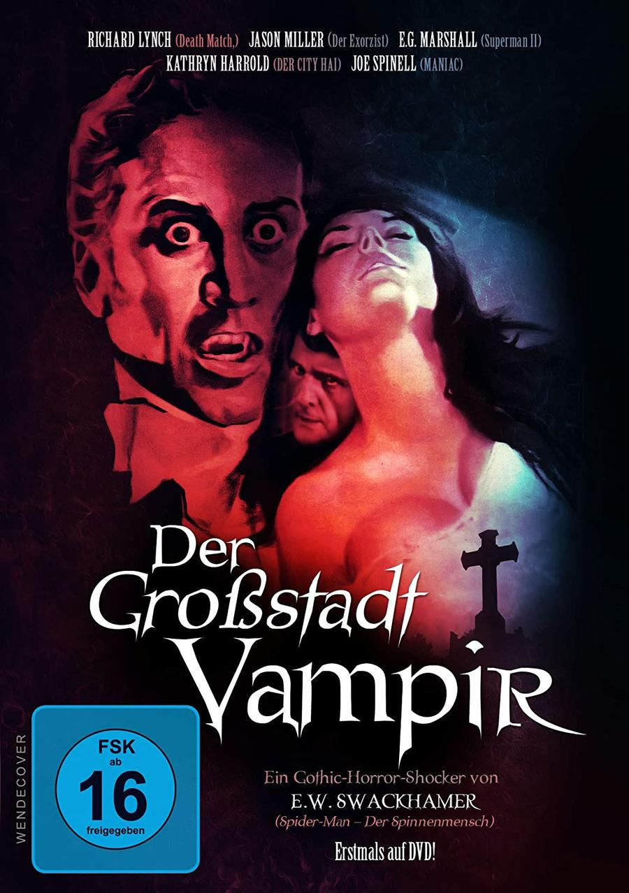 Filmposter. Ein Vampir mit einer Frau. Text: 'Der Großstadt Vampir'.