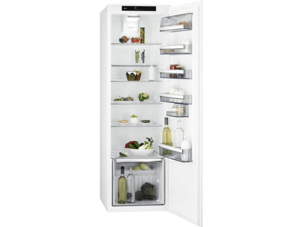 Frigorífico una puerta - AEG SKE818E1DS, 311 l, Cíclico, FlexiShelf, DynamicAir, 177.2 cm, Blanco