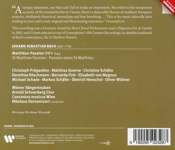 Rückseite einer CD-Hülle mit Text über eine klassische Musikaufnahme.