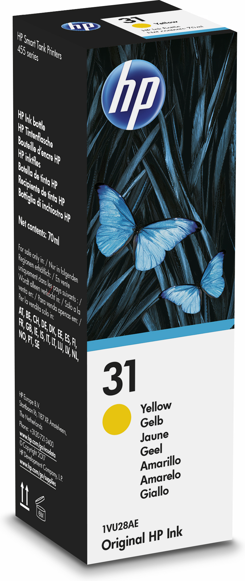 HP 31 Geel Inktfles 70 Ml afbeelding