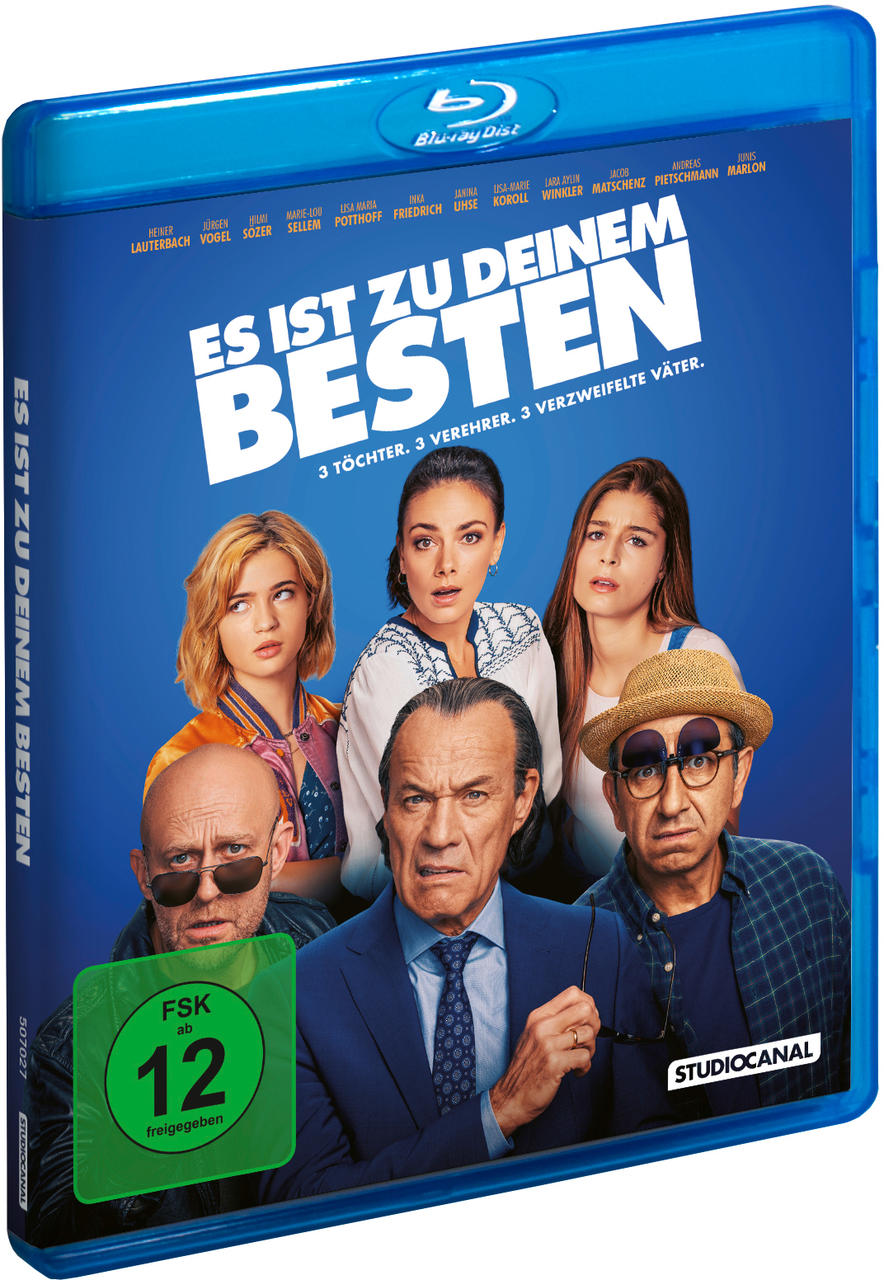Blu-ray-Disc-Cover des Films 'Es ist zu Deinem Besten' mit Fotos der Besetzung.