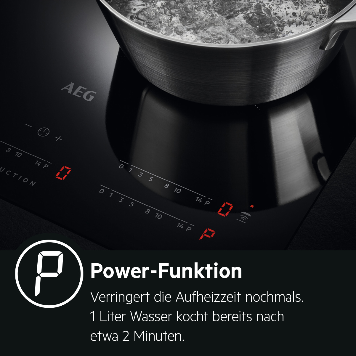AEG IKE8547AXB Induktionskochfeld (800 mm breit, 5 Kochzonen)