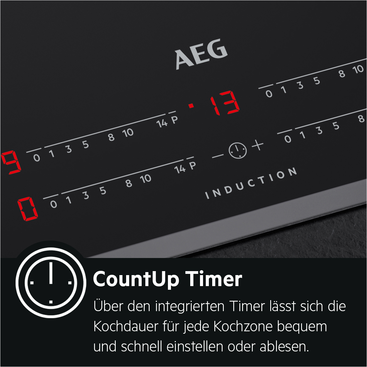 AEG IKE8547AXB Induktionskochfeld (800 mm breit, 5 Kochzonen)