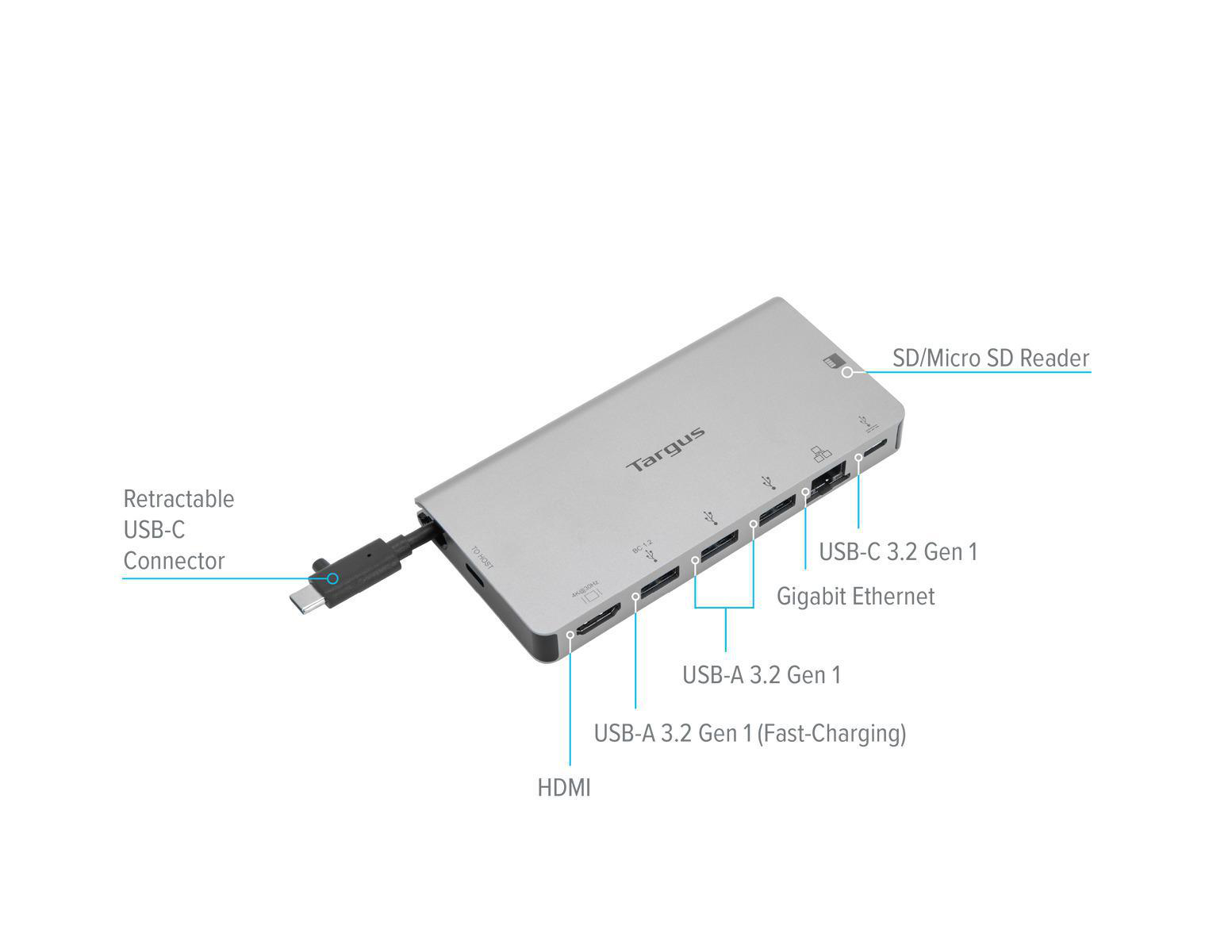 TARGUS DOCK414EU USB C 4K HDMI 100 WATT PT, Alle gängigen Hersteller, Alle gängigen Modelle, Grau