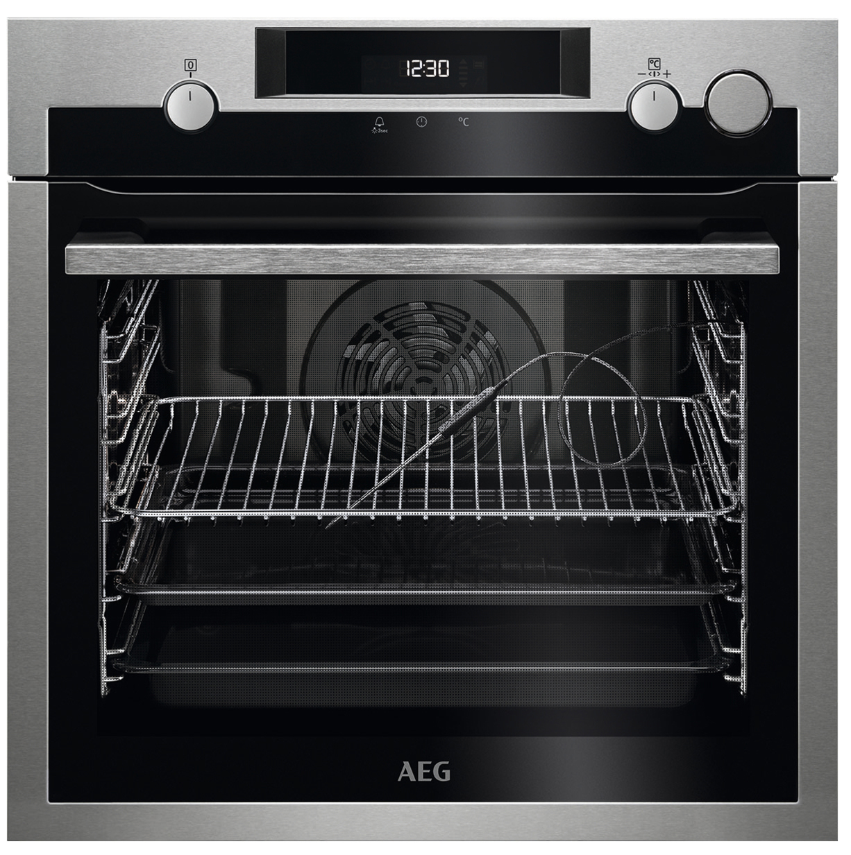 AEG BCO57501VA, Einbaubackofen (Einbaugerät, 72 l, 596 mm breit), Serie 7000 mit SteamCrisp Dampfunterstützung (mit Pyrolyse)