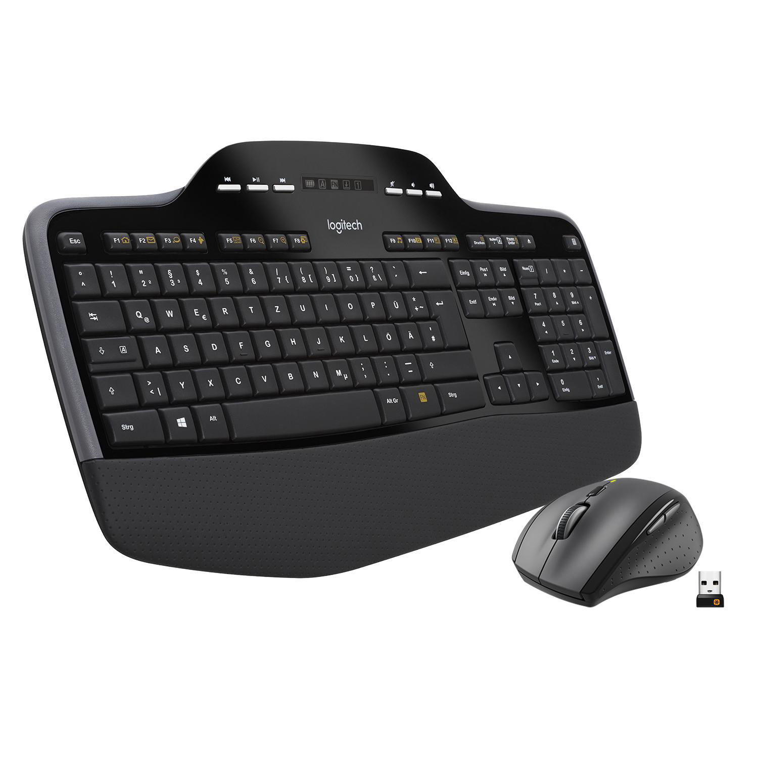 LOGITECH MK710, Tastatur & Maus Set, kabellos, Schwarz/Anthrazit