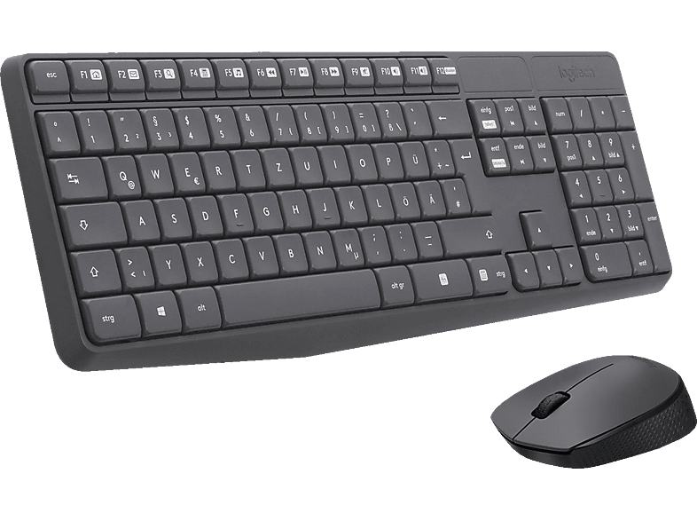 Maus LOGITECH & Tastatur kabellos, Anthrazit MK235 Wireless, Set, Combo