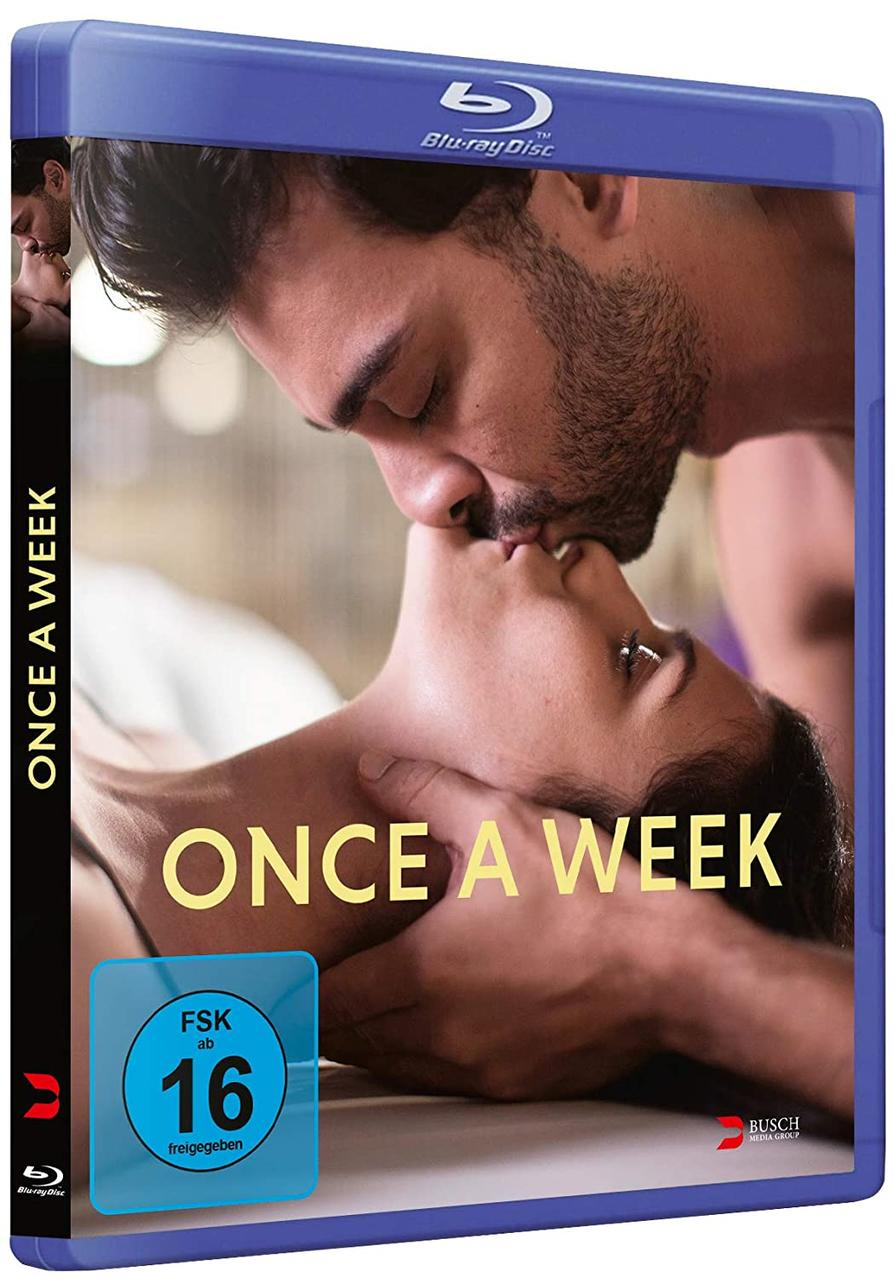Blu-ray-Filmcover: Ein küssendes Paar, mit dem Titel 'ONCE A WEEK' und einer 16+-Bewertung.