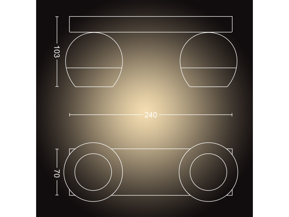 Foco - Philips Hue Buckram, 2 Focos, Inteligentes, Interior, Led, Luz blanca, Domótica, Blanco