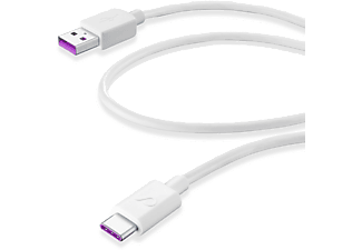 CELLULARLINE USB Şarj + Data Kablo SC - USB-C Supercharge 480 Mbps Şarj ve Veri Kablosu Beyaz