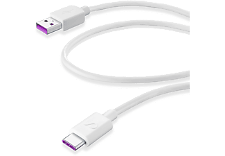 CELLULARLINE USB Şarj + Data Kablo SC - USB-C Supercharge 480 Mbps Şarj ve Veri Kablosu Beyaz_0