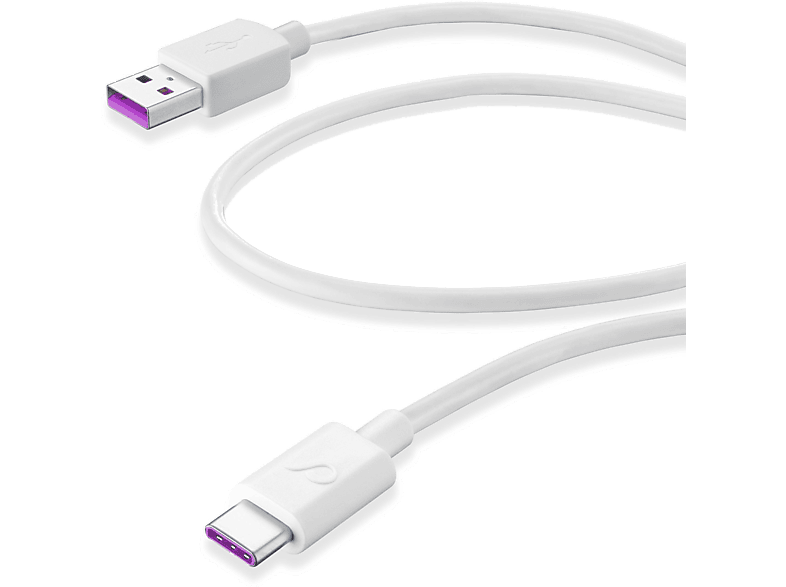 CELLULARLINE USB Şarj + Data Kablo SC - USB-C Supercharge 480 Mbps Şarj ve Veri Kablosu Beyaz_0