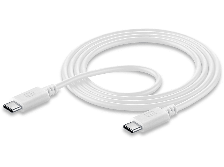 Cellularline 5A USB Usb-C to 45W Süper Hızlı Şarj ve Data Kablosu Beyaz