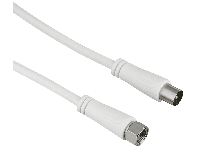 Hama - Cable de antena M/F, 75 ohmios, 1,5 metros, para TV, color blanco :  : Electrónica
