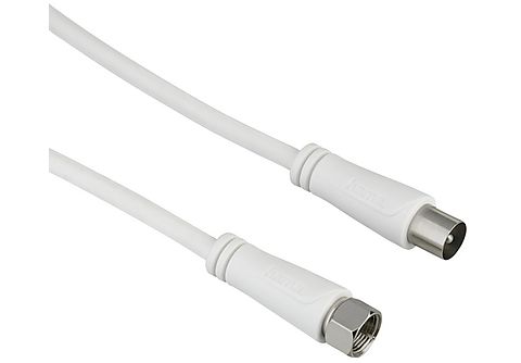 Cable de antena  Hama 00205294, De conector F-Type a enchufe coaxial, 90  dB, 75 Ohm, 1.5 m, Blanco