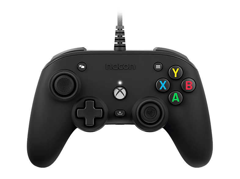Mando Xbox - Nacon Pro Compact, Compatible con Series/Xbox One/PC, Cable, 3 m, Retroiluminación, Negro