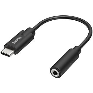 Cable audio - Hama 00205282, Enchufe USB-C, Puerto Jack de 3.5 mm, Negro