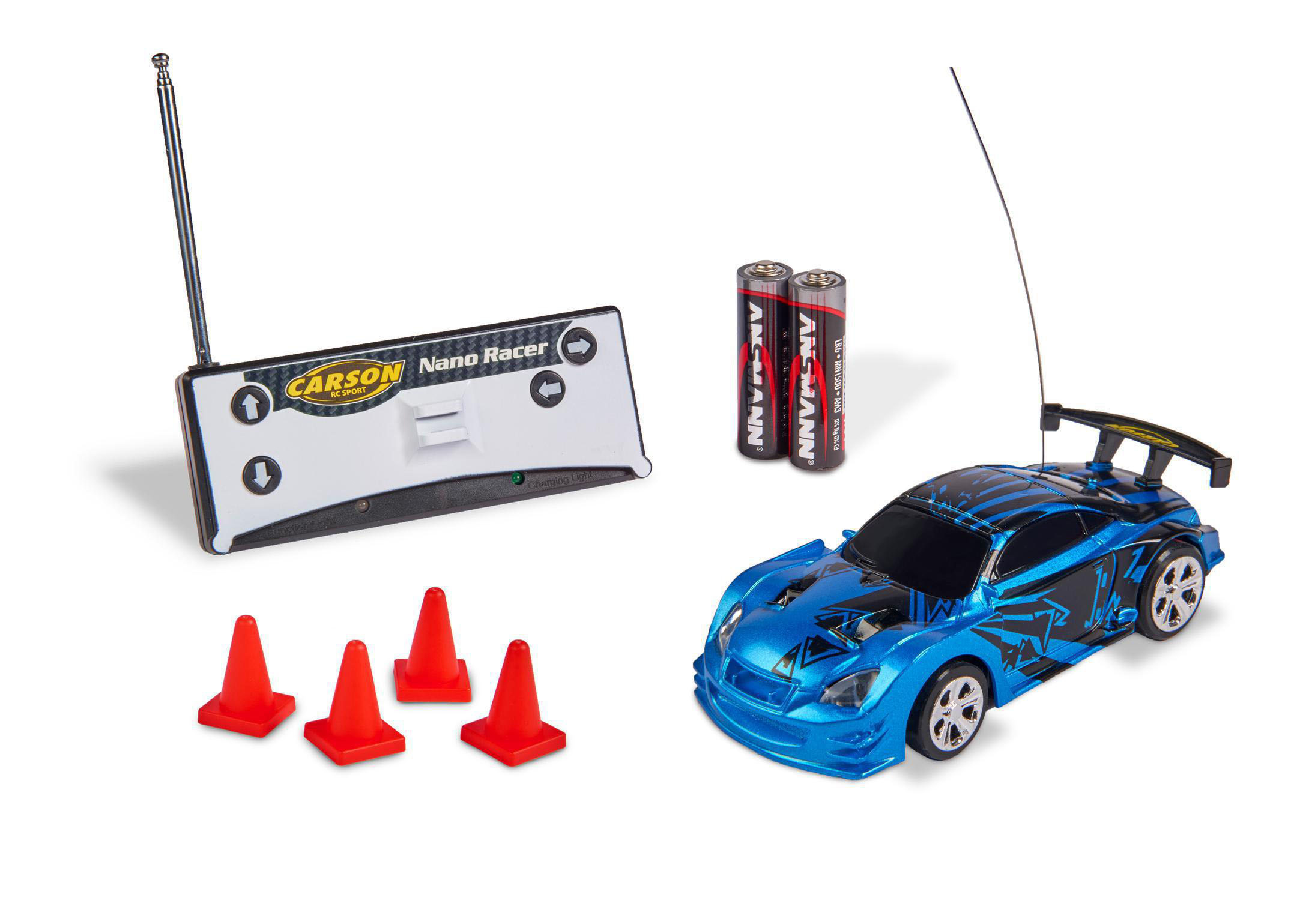 CARSON 1:60 Nano Racer 100% Spielfahrzeug, 27 RTR MHz ferngesteuertes Blau Dragon