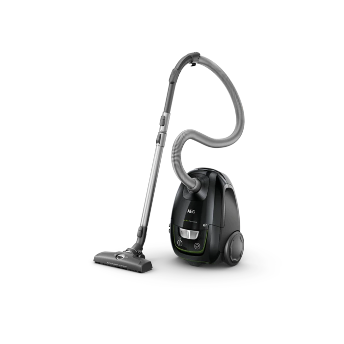 AEG VX8-2-ÖKO Bodenstaubsauger mit Beutel (64 dB(A), maximale Leistung: 600 Watt, Schwarz)
