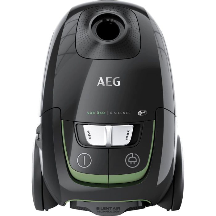 AEG VX8-2-ÖKO Bodenstaubsauger mit Beutel (64 dB(A), maximale Leistung: 600 Watt, Schwarz)