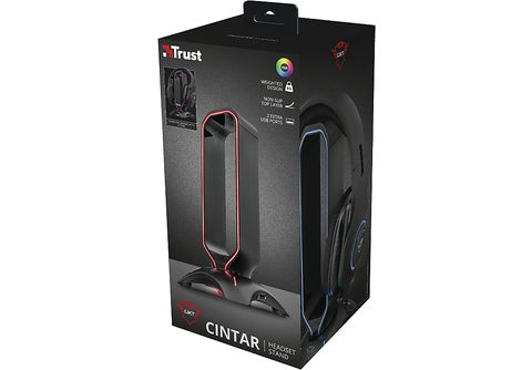 SUPPORT GAMING CINTAR RGB POUR CASQUE MICRO AVEC 2 PORTS USB : ascendeo  grossiste Support pour casque
