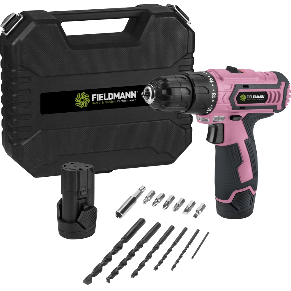 FIELDMANN FDV 10253-A Akkumulátoros fúró/csavarozó, 12V, rózsaszín