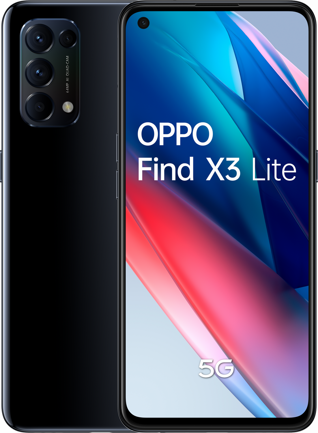 Oppo Find X3 lite 5g pantalla 643 amoled 90 hz 8gb 128gb snapdragon 765g 4300 mah carga 65w. 64mp 8mp 2mp negro espt de ram 8128gb 6.44 8 128 1633 643“ 8128 negro128gb 64 128gb+8gb