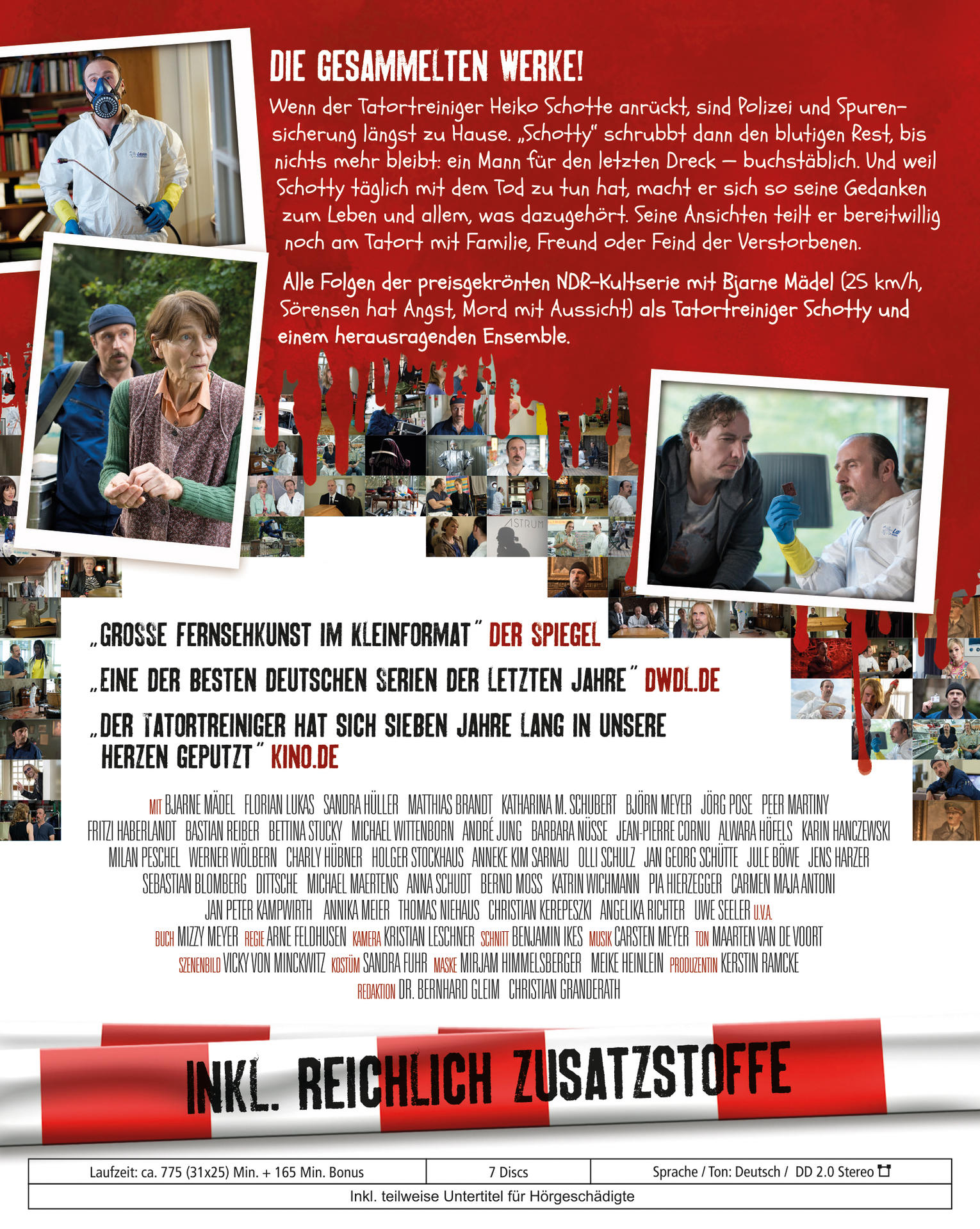 Ein deutscher Filmplakat mit Text und Bildern von Schauspielern.