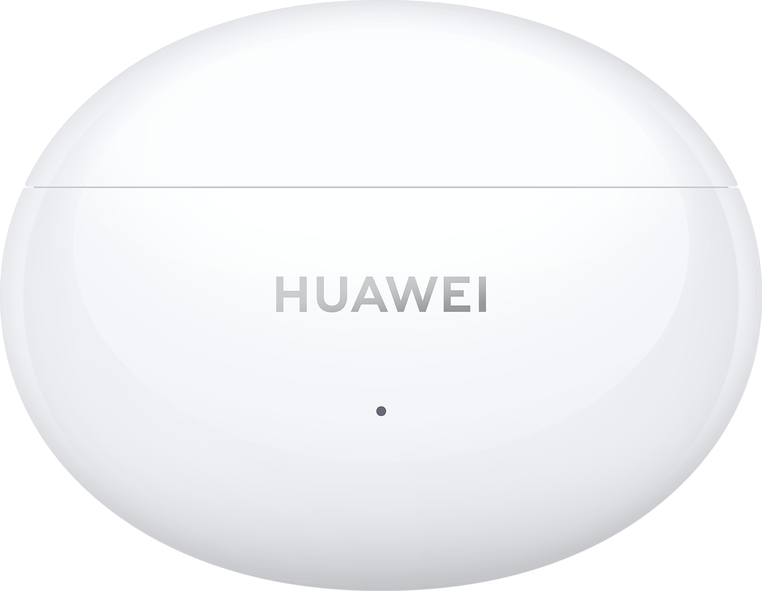 Weißes, abgerundetes Gehäuse mit dem Wort 'HUAWEI' in silbernen Buchstaben. Ein kleiner Punkt ist sichtbar.