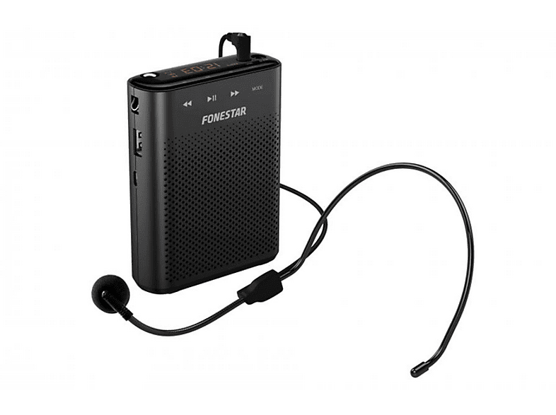 Amplificador portátil | Fonestar ALTA-VOZ-30, 9 h, 30 W, 2000 Tarjeta SD, MP3, Negro