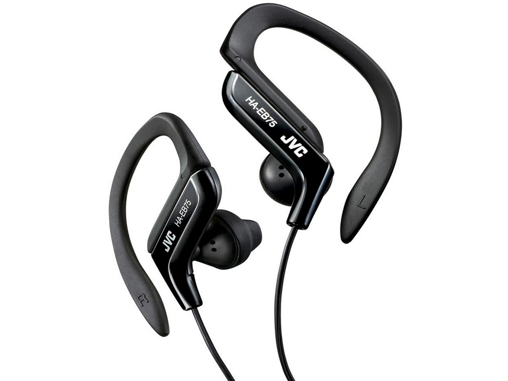 Auriculares - JVC HA-EB75, De botón, Con cable, Deportivos, Jack de 3.5 mm, Negro