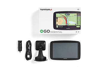TomTom Navigationsgerät GO Essential (6 Zoll, Stauvermeidung dank TomTom Traffic, Karten-Updates Europa, Freisprechen, Updates über Wi-Fi, hochwertige Halterung)