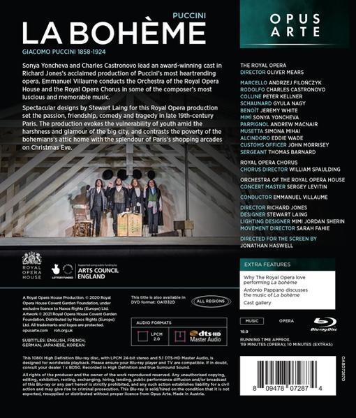 - - LA BOHEME Castronovo/Yoncheva/Villaume/The Royal Orch. (Blu-ray) Opera