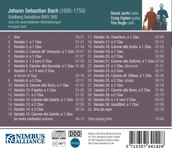 Juritz,David/Ogden,Craig/Hugh,Tim - Goldberg-Variationen  - (CD)