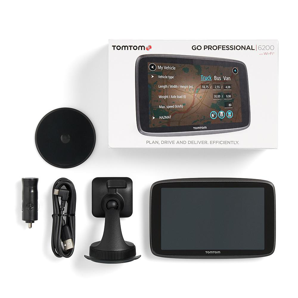 TomTom LKW-Navigationsgerät GO Professional 6200 (6 Zoll, Sonderziele und Routen für LKW, Karten-Updates Europa, Updates über Wi-Fi, hochwertige Halterung)