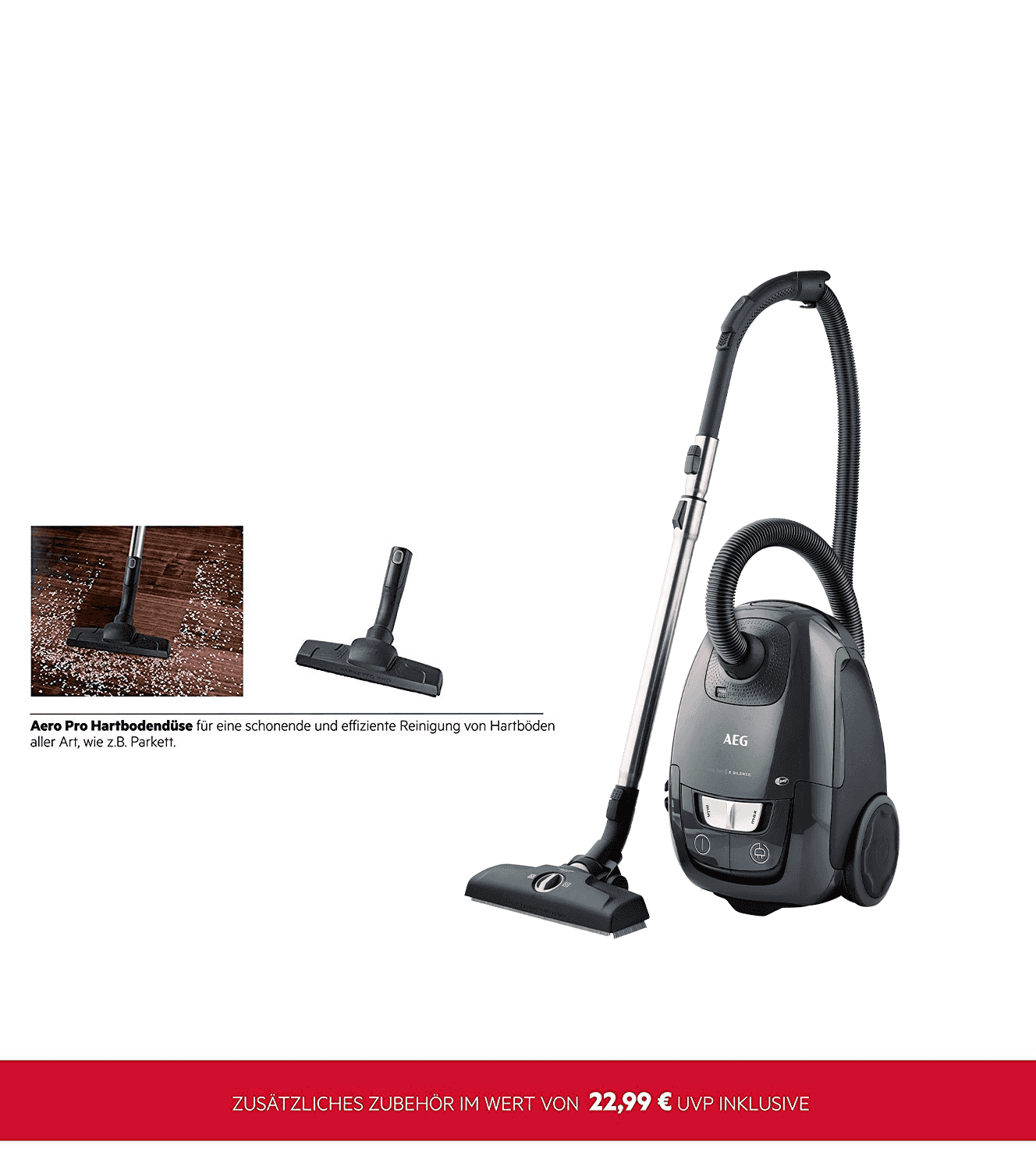 AEG VX8-2-ÖKO Bodenstaubsauger mit Beutel (64 dB(A), maximale Leistung: 600 Watt, Schwarz)