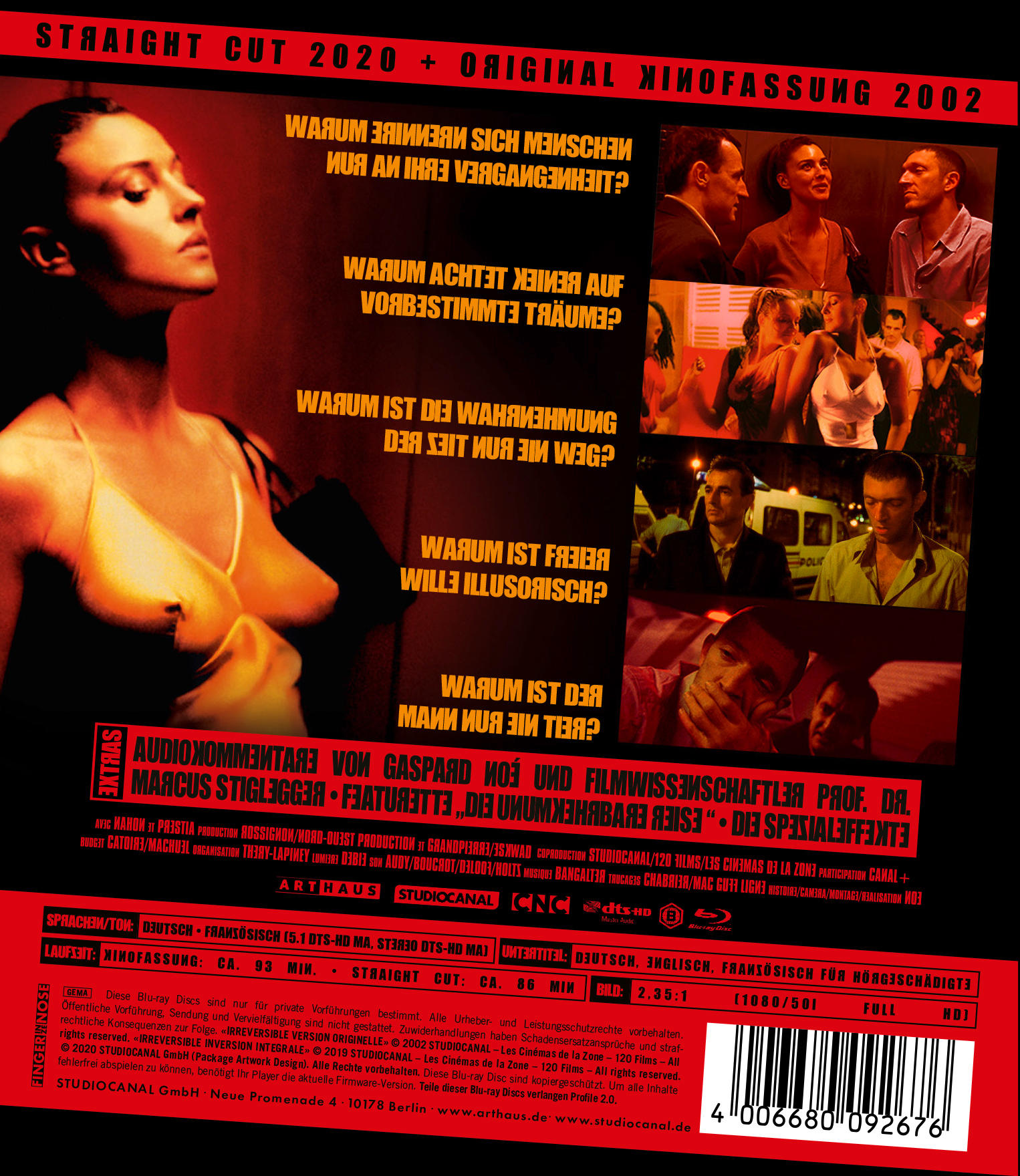 Filmplakat. Frau schaut weg mit deutschem Text und verschiedenen Szenen aus dem Film.