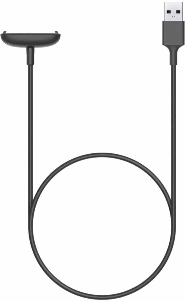 Zwarte oplaadkabel met USB-connector.